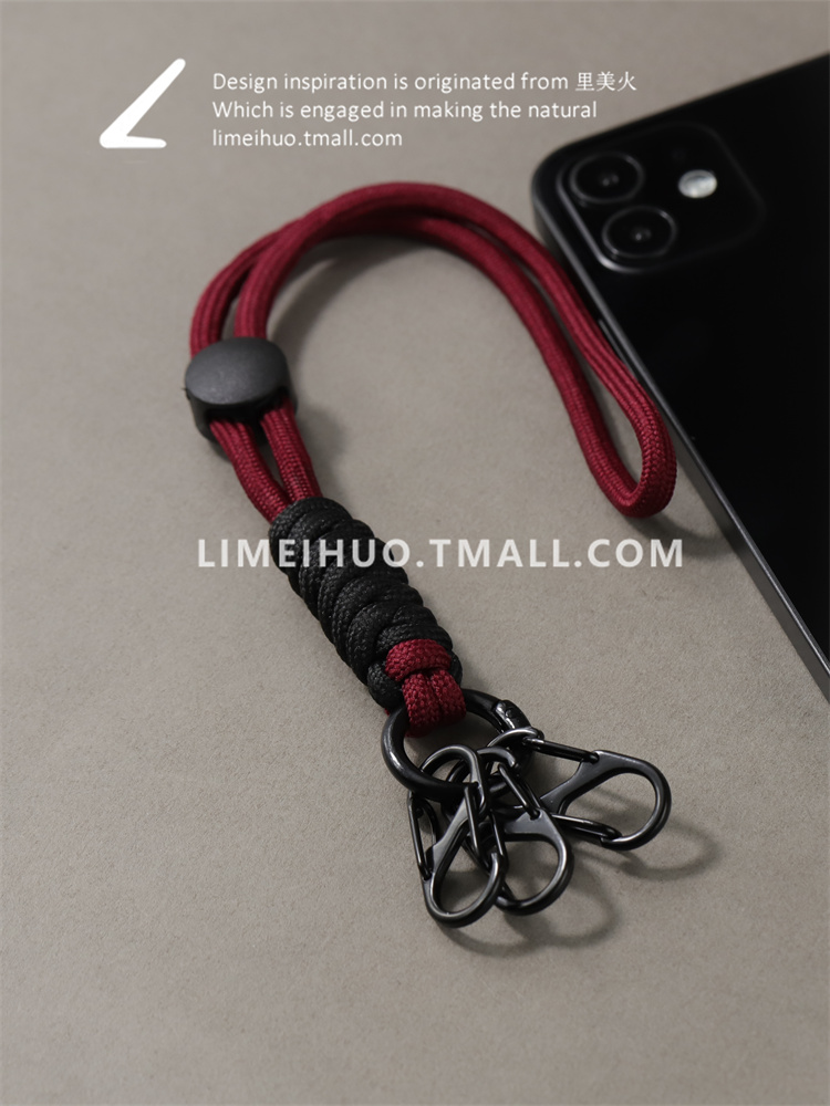 弹簧S扣汽车锁匙绳扣男女情侣编织绳带包包挂饰钥匙圈多环扣收纳