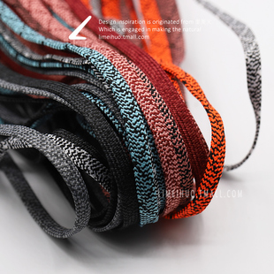 里美火爆米花双层波浪纹鞋带适配UBoost休闲运动鞋黑白蓝红色鞋带