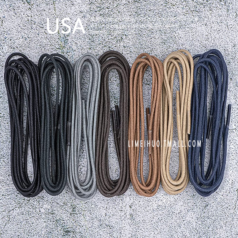 里美火简约款鞋带咖色黑色棕色灰色适配翻毛皮鞋正装马登防水编织