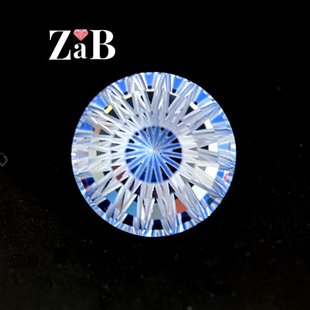 【星穹蓝】摩天轮切割多彩圆形裸石戒面吊坠耳钉diy配石未镶嵌石