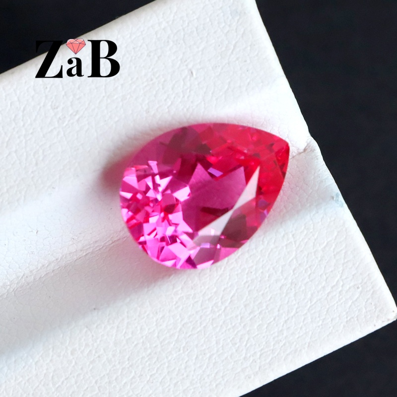 热粉蓝宝石玫红碧玺裸石柔情水滴梨形定制糖果色旺夫缅甸裸石进口