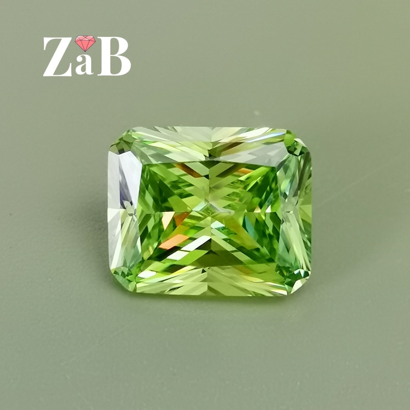 橄榄石裸石小清新色系美国进口高碳钻金绿宝闪耀戒指吊坠戒面配石