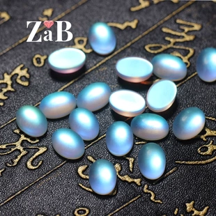 新品 月光石蛋面素面10X14mmDIY配件平底宝石戒指吊坠饰品配石 包邮