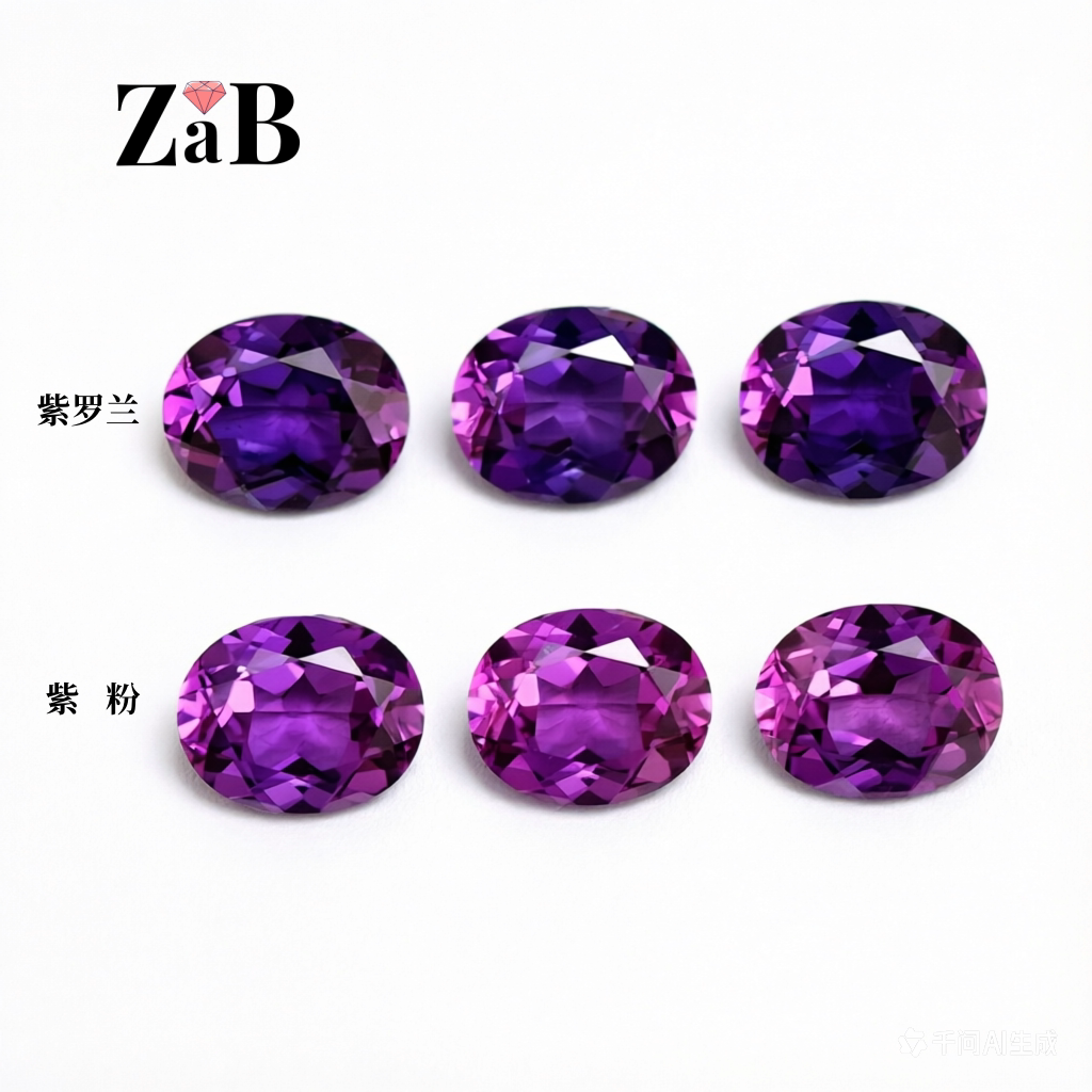 【过测钻笔 硬度9】紫色蓝宝石紫罗兰紫粉魅力紫裸石宝石戒指戒面
