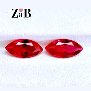 鸽血红宝石马眼形橄榄尖形宝石彩宝红刚玉珠宝红宝石戒指戒面吊坠