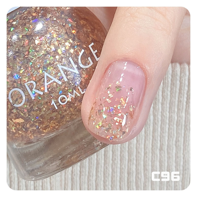 亮片大集合 orange指甲油2022年新款可撕拉免烤快干