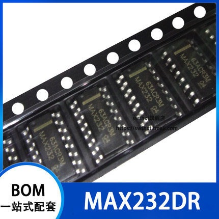 MAX232 MAX232D MAX232DR RS232收发器 贴片SOP-16