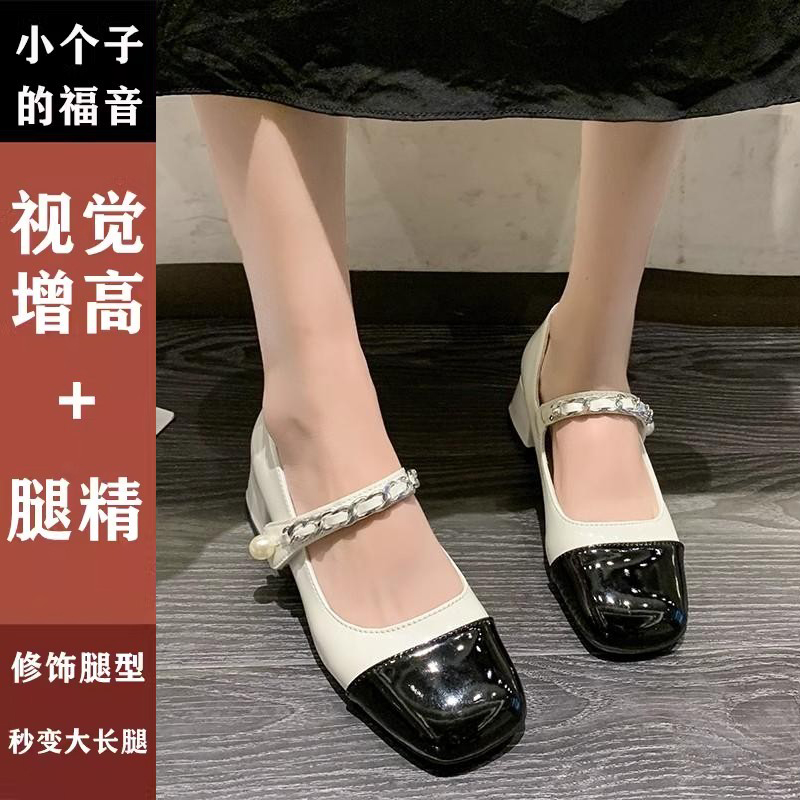 法式单鞋小香风鞋子玛丽珍