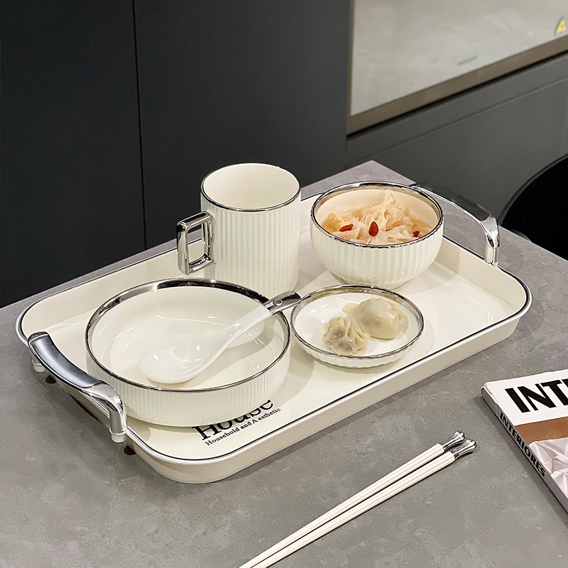 早餐月子套装一人食餐具碗碟盘女生高级感一人份餐盘养生减脂整套