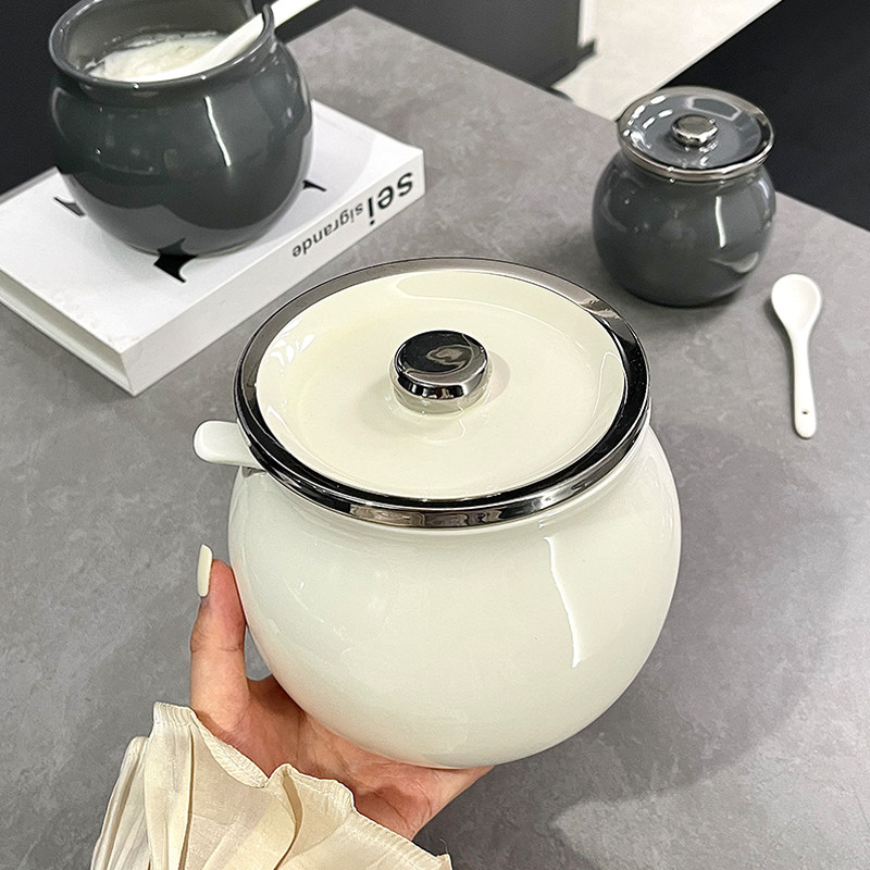 高颜值猪油罐家用厨房调味罐油泼辣子专用罐辣椒罐可放冰箱陶瓷罐,餐饮具,瓶/罐,淘宝优惠券,粉丝福利购,淘宝优惠卷