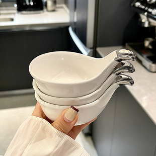 陶瓷白色单柄味碟家用小碟子酱油醋碟调料碟饺子蘸料碗火锅酱料碗