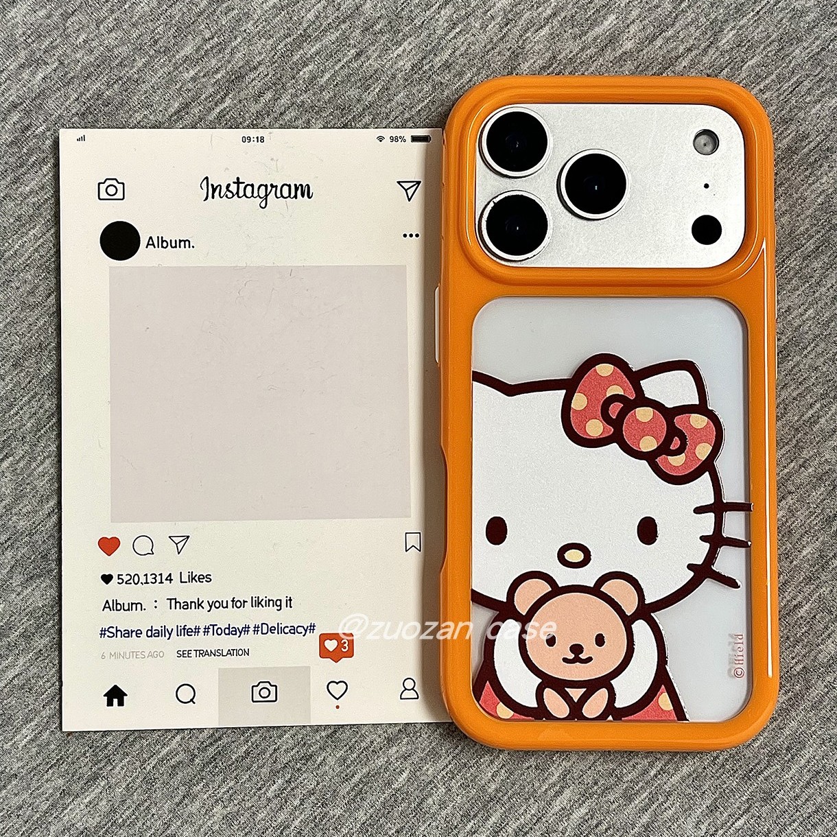 苹果17pro橙框透明KT手机壳