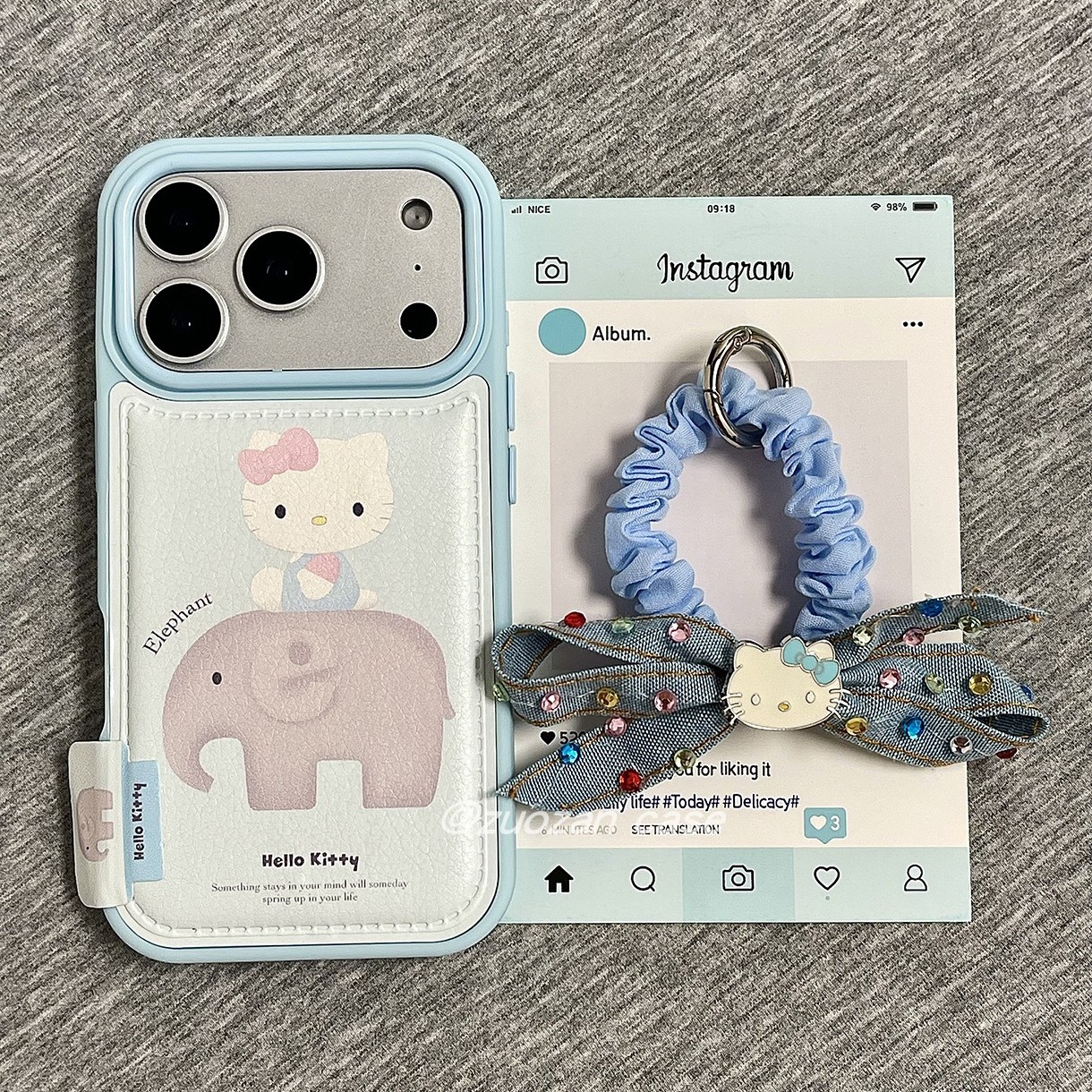 苹果17pro卡通大象皮革手机壳