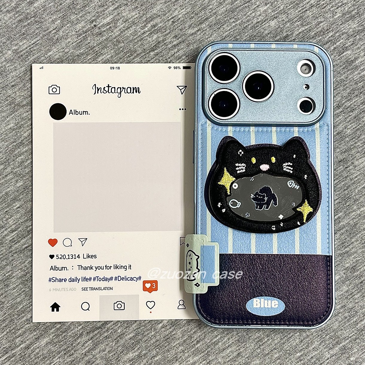 苹果17pro卡通猫猫皮革手机壳