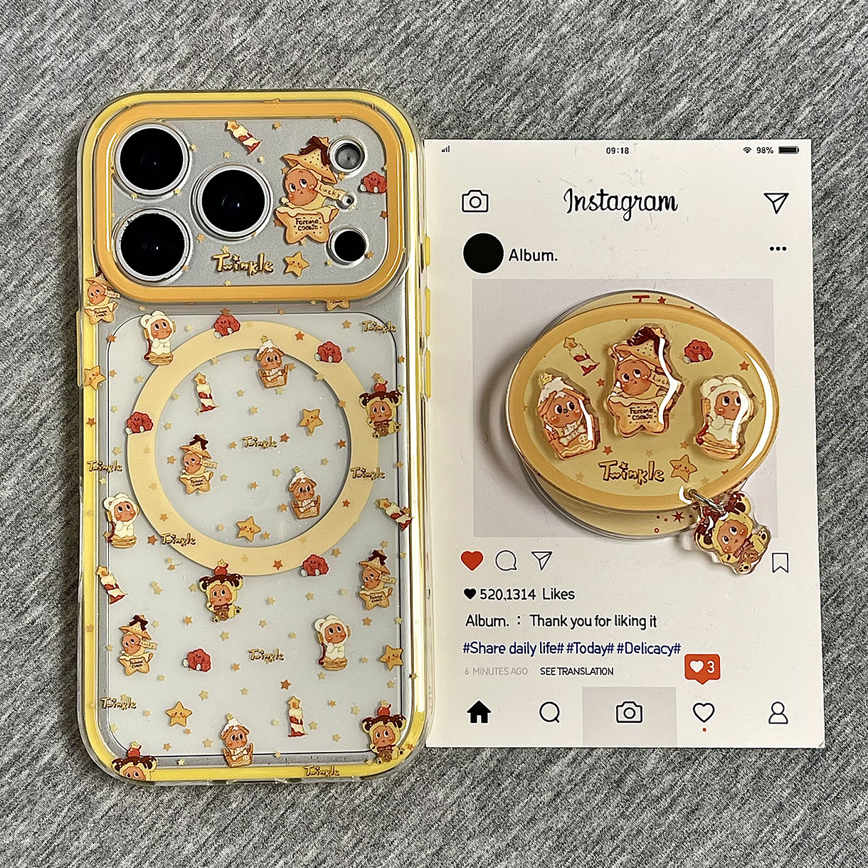 苹果17pro卡通星星磁吸手机壳