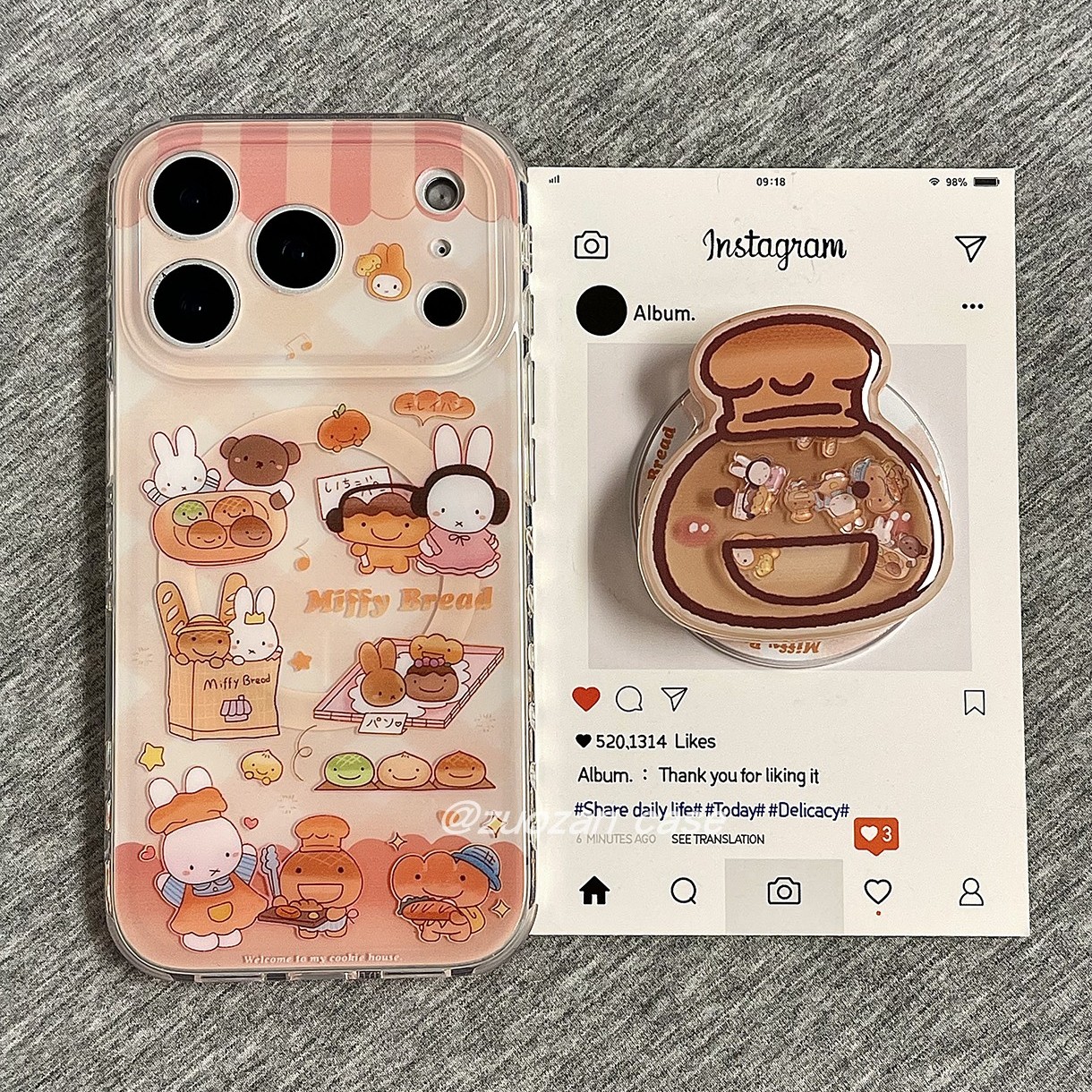 苹果17pro卡通面包磁吸手机壳