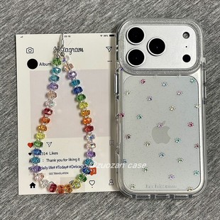 透明闪粉鎏金彩色猫咪掌印适用苹果17promax手机壳iphone16pro新款15带挂绳14气囊双层13女17全包防摔保护套