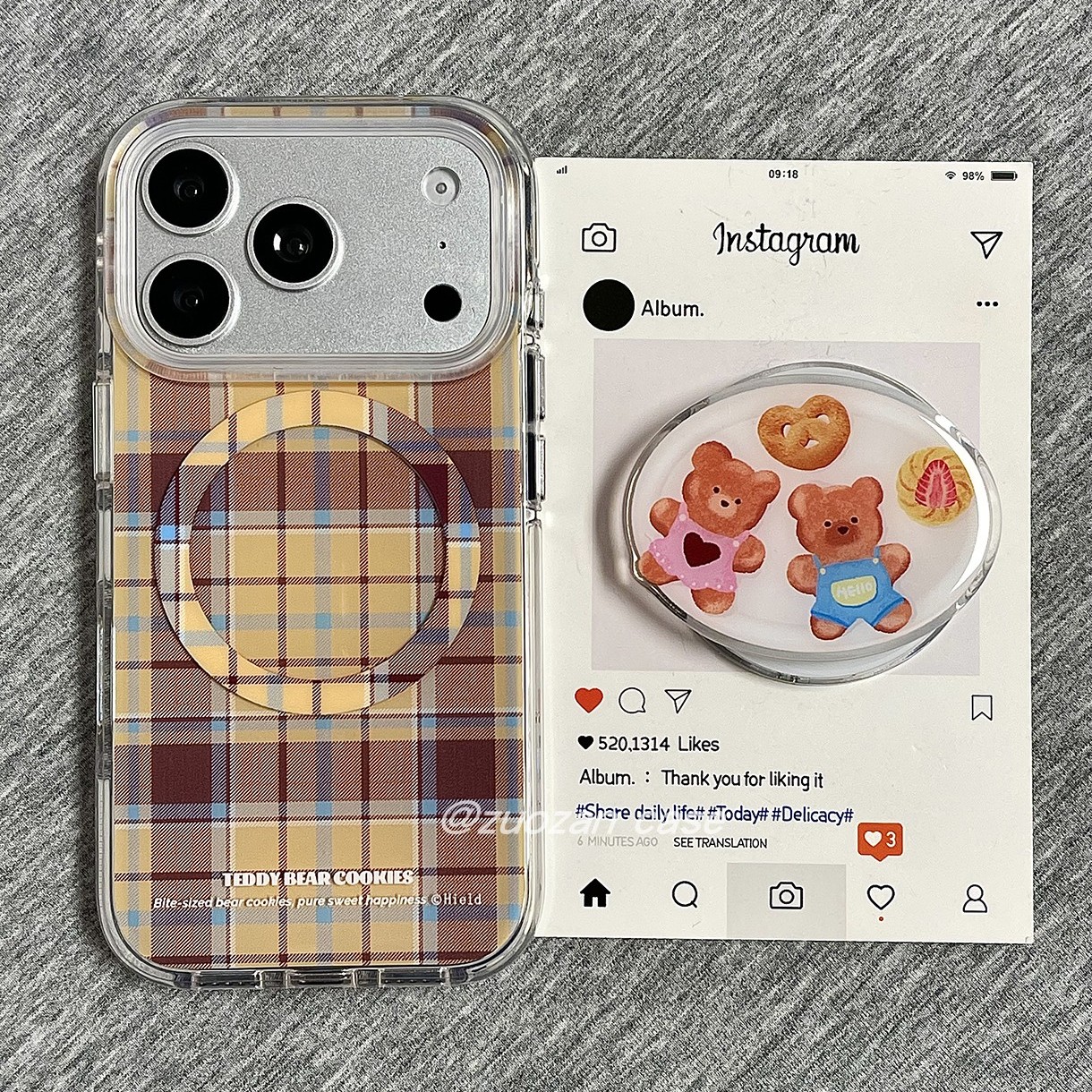 苹果17pro卡通气囊小熊手机壳