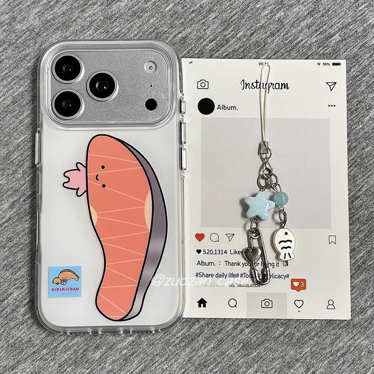 趣味创意可爱三文鱼君适用苹果17promax手机壳iphone1