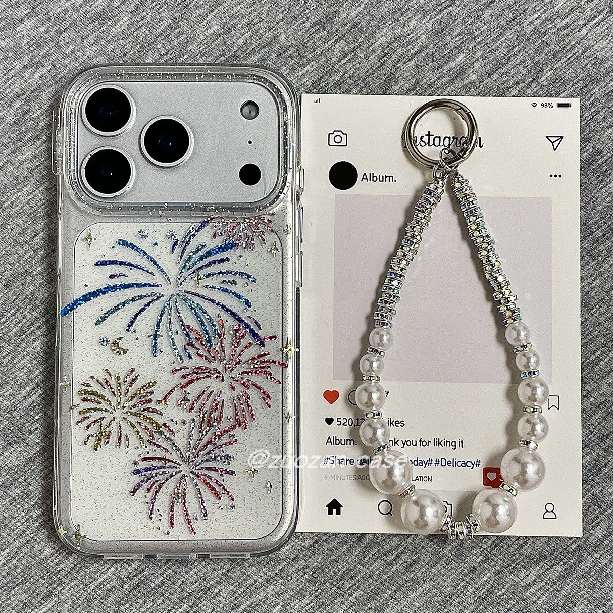 苹果17proins风烟花双层手机壳