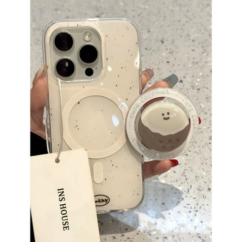 苹果磁吸白底泼墨手机壳