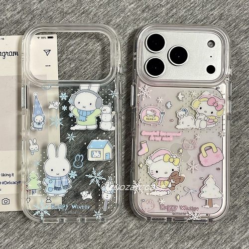 苹果17pro卡通KT猫双层手机壳