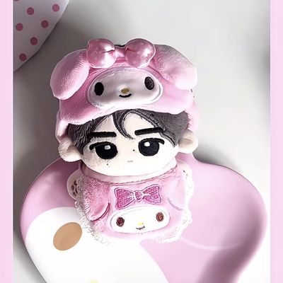 可爱美乐蒂眼罩口水巾套装10cm棉花娃娃娃衣海星体正常体换装娃衣