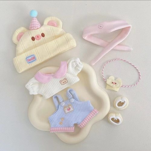 春季新品奶呼呼小熊棉花娃娃着替