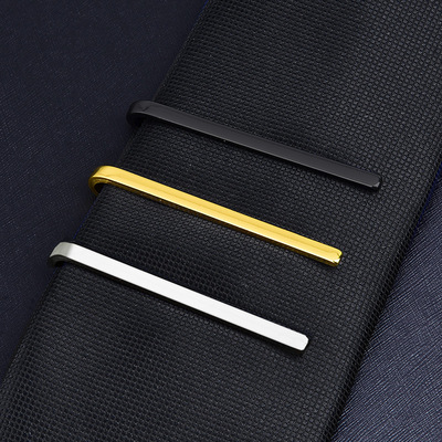 优质铜韩版窄领带夹时尚男正装商务银色黑色细夹子结婚小领夹潮
