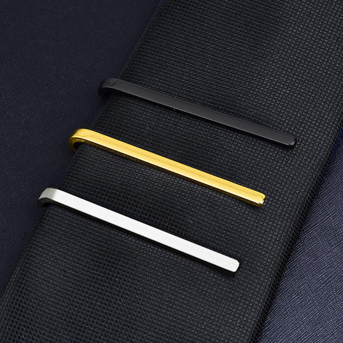 优质铜韩版窄领带夹时尚男正装商务银色黑色细夹子结婚小领夹潮