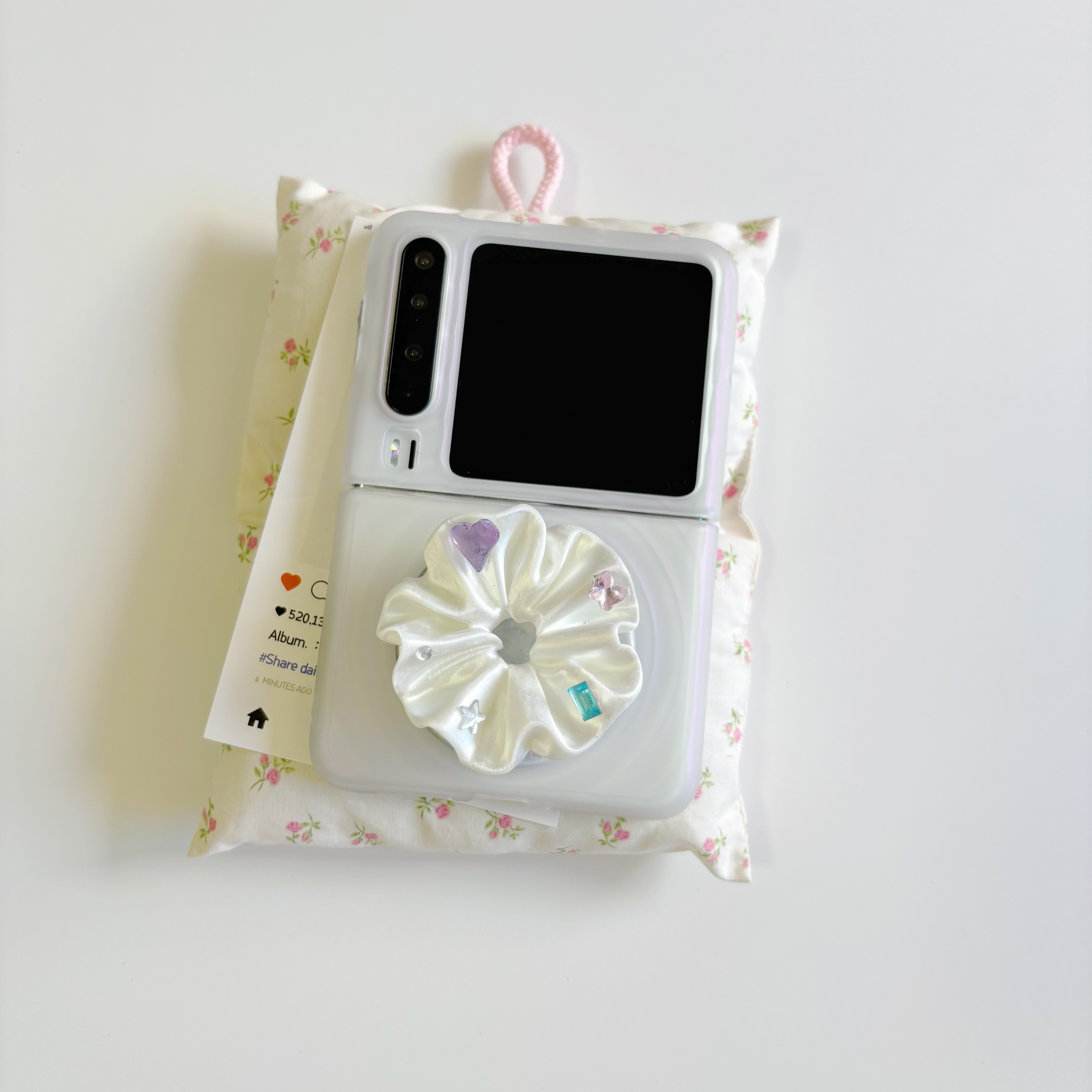 ins高级感丝绸紫光水钻波漾适用于华为purax手机壳小折叠适用于小米mixflip2磁吸保护套适用于三星zflip7硬壳