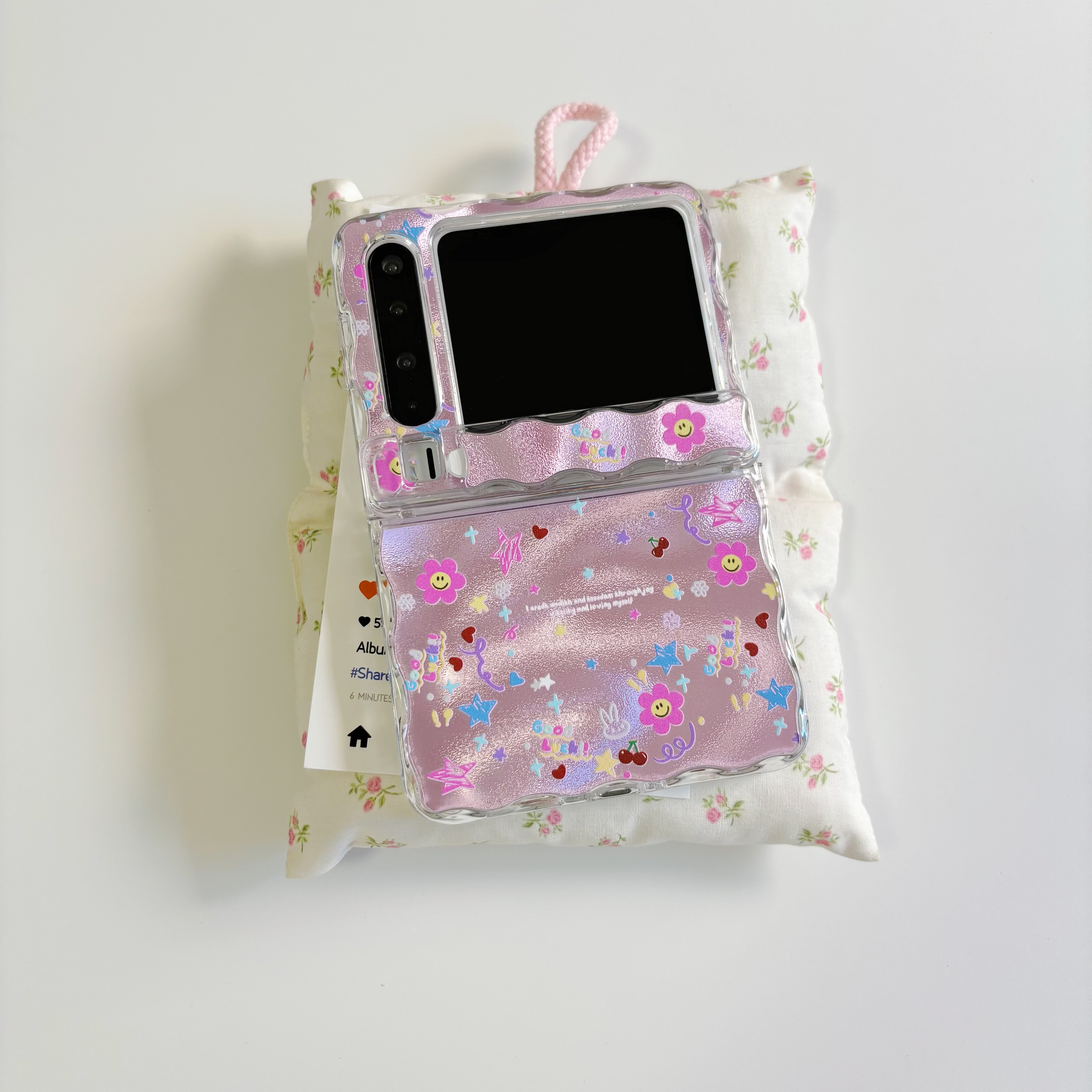 ins粉流光太阳花适用于华为purax手机壳小折叠适用于三星zflip7铰链保护套适用于华为pocket2硬壳