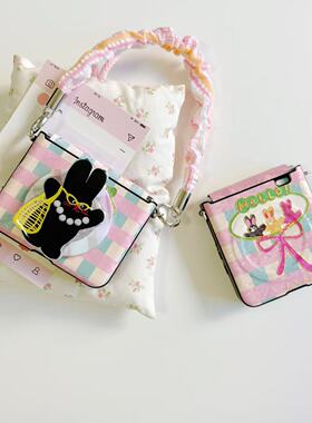 原创秋冬韩风少女心兔子适用于华为purax手机壳小折叠适用于荣耀magic v flip2磁吸壳适用于小米mixflip2硬壳