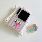 ins少女心格子小熊兔子适用于华为purax手机壳小折叠适用于小米mixflip2磁吸壳适用于三星zflip7