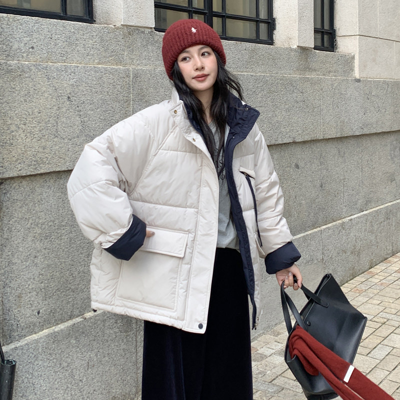 时尚休闲百搭棉服女中长款时尚加厚棉袄2025冬季韩版保暖棉衣外套