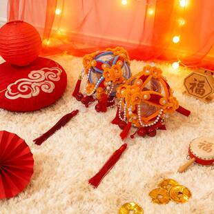 成品发货新款灯笼非遗扭扭棒绣球灯笼古风手提发光花灯中秋节元宵