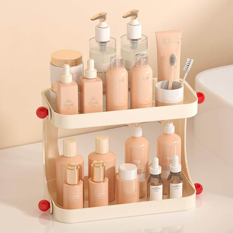 桌面双层置物架家用浴室卫生间化妆品护肤品收纳洗漱台收纳架,家装主材,卫浴置物架,淘宝优惠券,粉丝福利购,淘宝优惠卷