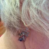 复古几何方形蜻蜓耳环个性 wish新款 欧美女式 镶嵌紫色宝石耳坠