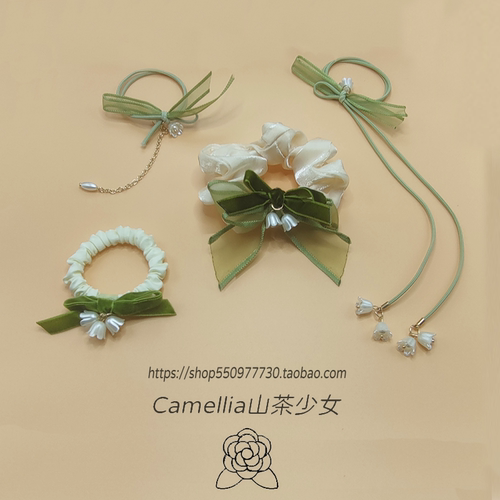 大肠发圈缎面可爱简约铃兰花