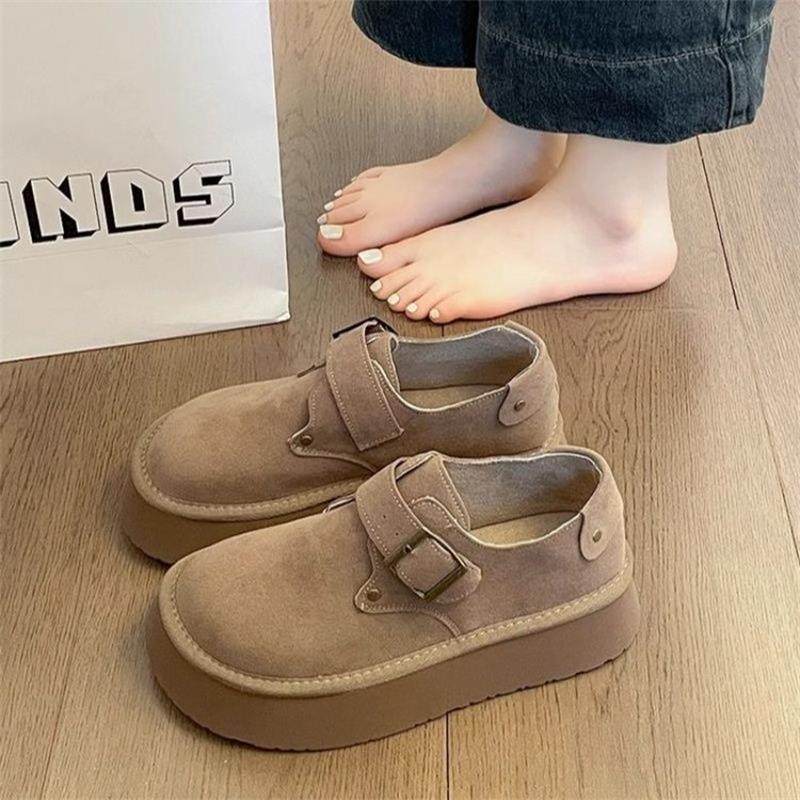 春秋复古勃肯鞋女2024新款一脚蹬乐福鞋厚底增高懒人豆豆鞋子潮,女鞋,时尚休闲鞋,淘宝优惠券,粉丝福利购,淘宝优惠卷