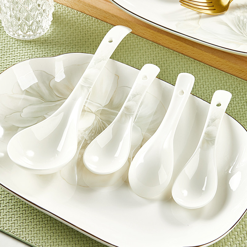 陶瓷大小汤勺家用2025新款高颜值饭店小调羹盛汤喝汤勺子喝粥汤匙,餐饮具,叉/勺/筷套装,淘宝优惠券,粉丝福利购,淘宝优惠卷