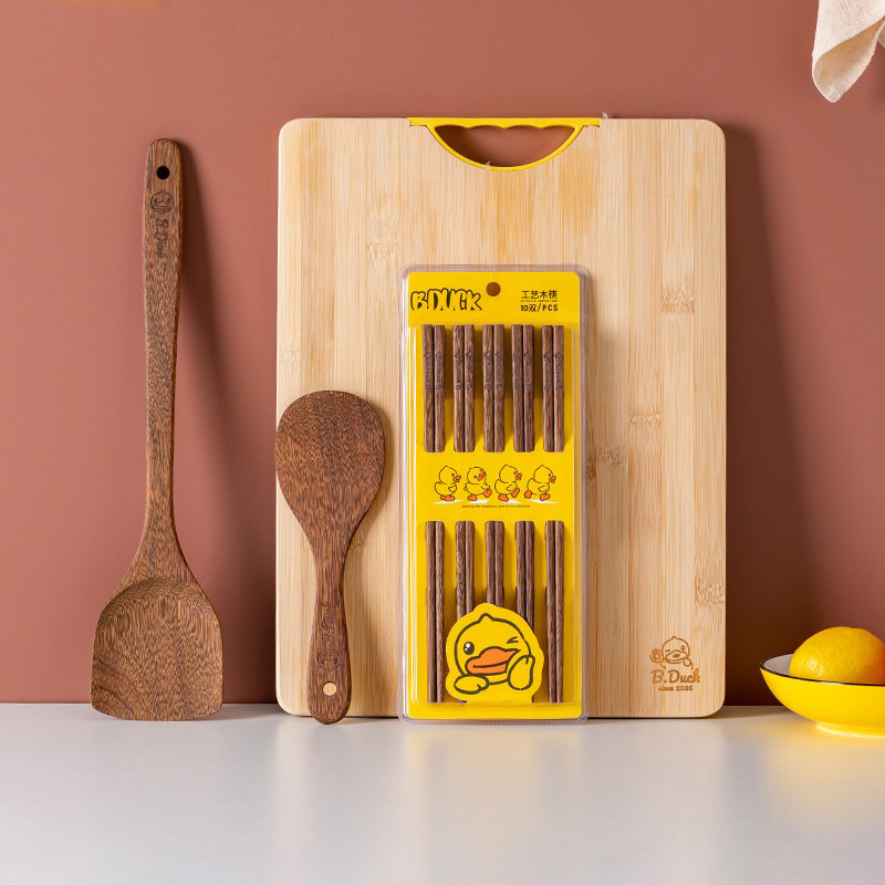 小黄鸭官方品牌鸡翅木锅铲组合