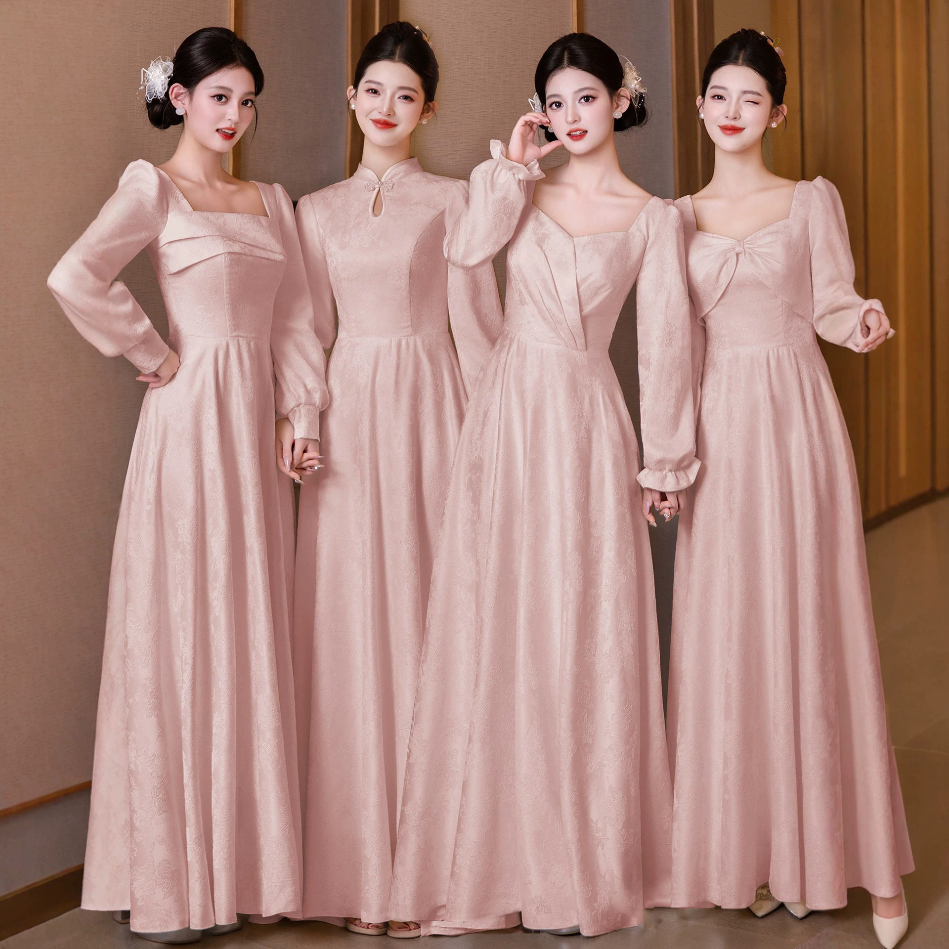 粉色伴娘服礼服2026新款高级感姐妹团轻奢小众平时可穿小个子礼服
