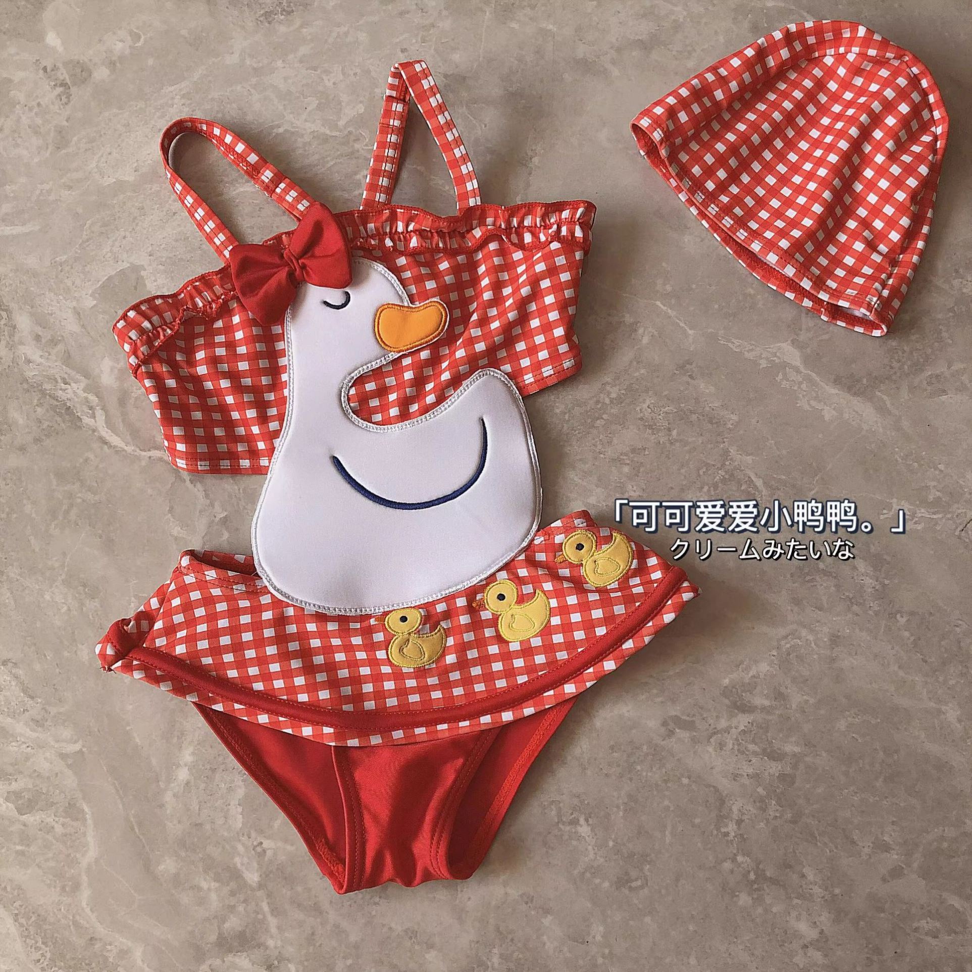 小月龄泳衣男女宝宝一岁可爱风防晒透气速干夏季连体新生婴儿泳装