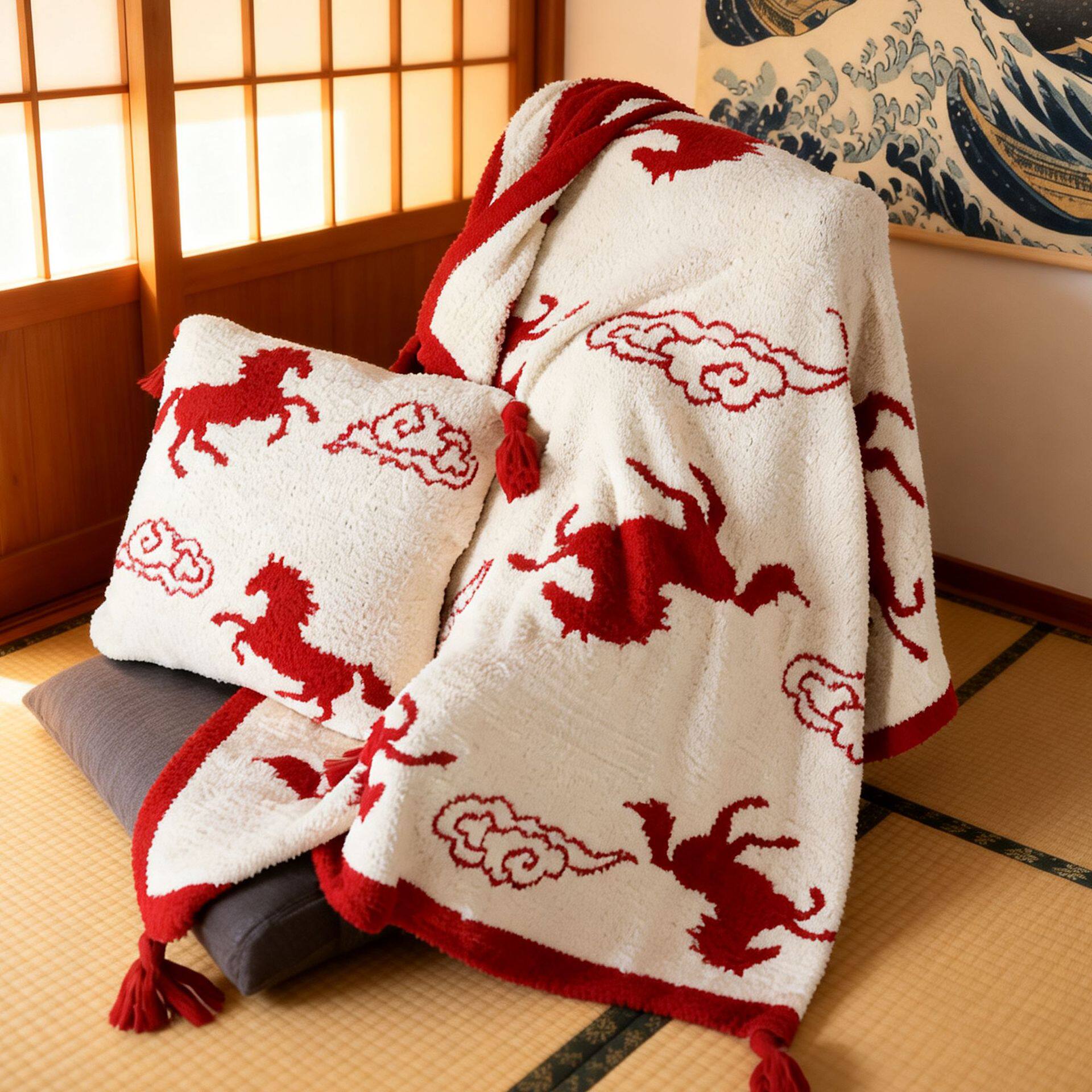 沙发氛围毯客厅办公室午睡毯轻奢高级感四季通用新年盖毯防尘盖布