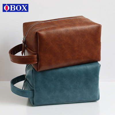 OBOX化妆包手提便携复古风旅行洗漱用品化妆品收纳大容量高级软包