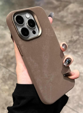 16超细纤维布纹磁吸壳iPhone15ProMax/14/13全包防摔苹果手机壳保护套MagSafe高档金属按键个性潮新款17pro