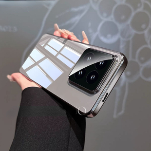 带镜头膜镜面玻璃适用小米14pro手机壳新款14ultra高级感14简约纯色13电镀全包防摔套13pro男女网红爆款外壳