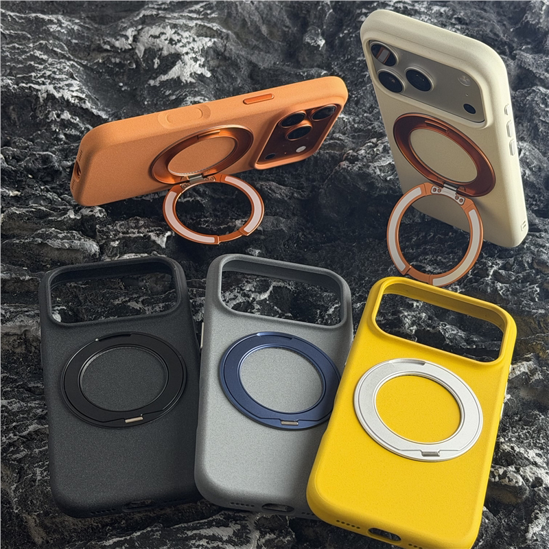 岩砂360旋转磁吸支架适用苹果17Promax手机壳新款iPhone16pro带ai相机按键17磨砂防指纹全包防摔滑保护套男女