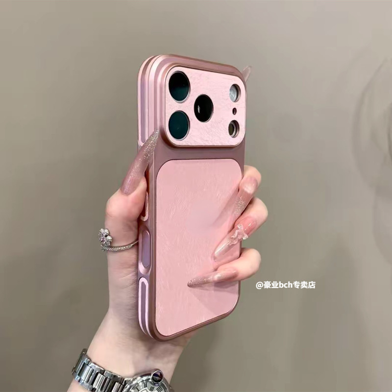 秒变17大视窗小众羽纱全包皮纹适用iPhone17promax手机壳新款苹果17pro全包防摔16pro情侣15保护套14男13仙女